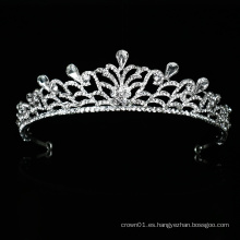 Venta al por mayor de buena calidad boda handdress crystal nupcial tiara corona nupcial tocado nuevo diseño para fiesta de graduación